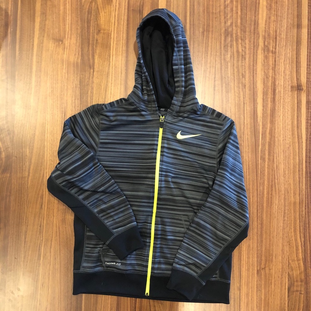 Grey Nike Zip-Up Thermafit Hoodie